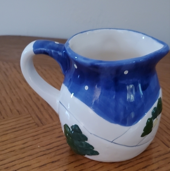 Vintage Teapot Set Snowman Blue Christmas Hermitage Pottery 1998 - Picture 10 of 11